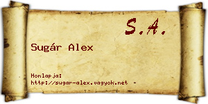 Sugár Alex névjegykártya